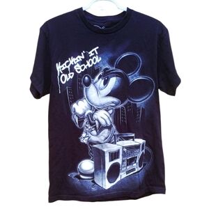 Vintage Disney Mickey Mouse Black Gray Unisex T-Shirt M